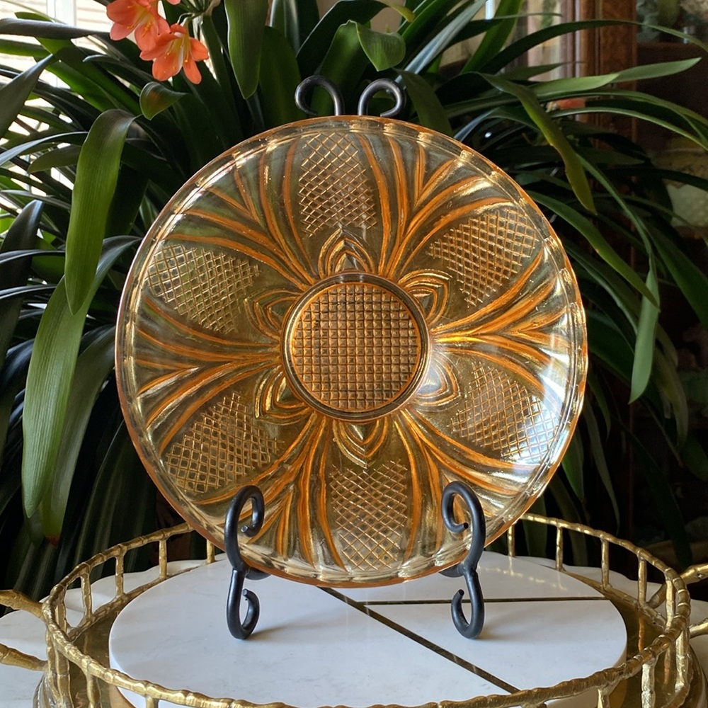 Rare Antique Mike’s Mystery European Cathedral Marigold Carnival Glass Bowl HTF